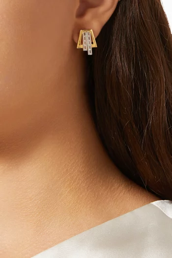 Edgy Stud Earrings in 24kt Gold-plated Sterling Silver