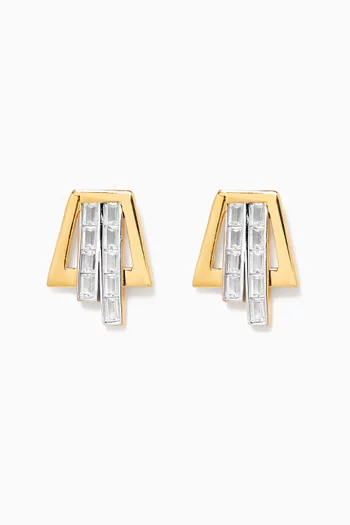 Edgy Stud Earrings in 24kt Gold-plated Sterling Silver