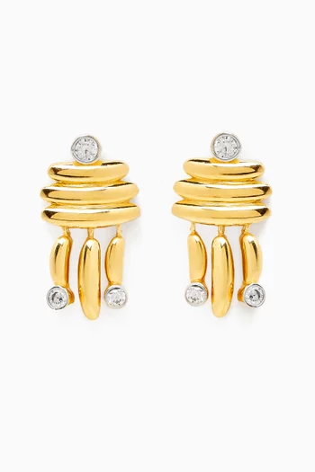 Embellished Earrings in 24kt Gold-plated Sterling Silver