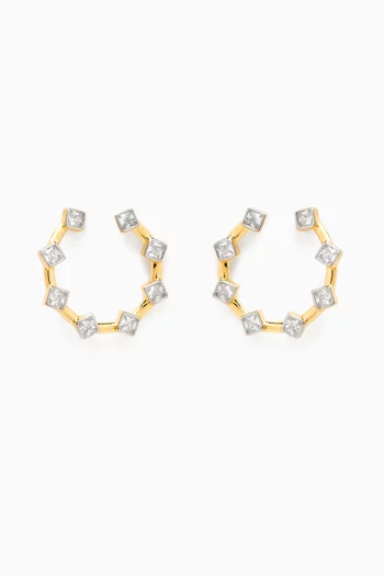 Embellished Earrings in 24kt Gold-plated Sterling Silver