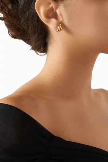 Embellished Earrings in 24kt Gold-plated Sterling Silver