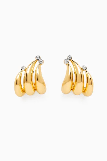 Embellished Earrings in 24kt Gold-plated Sterling Silver