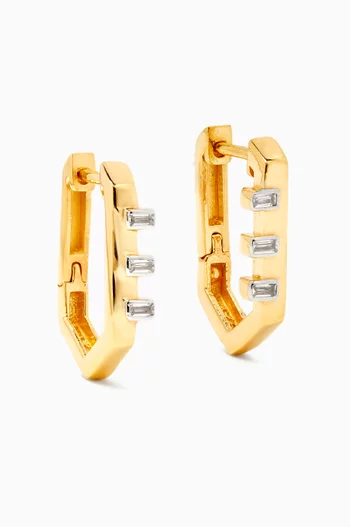 Embellished Earrings in 24kt Gold-plated Sterling Silver
