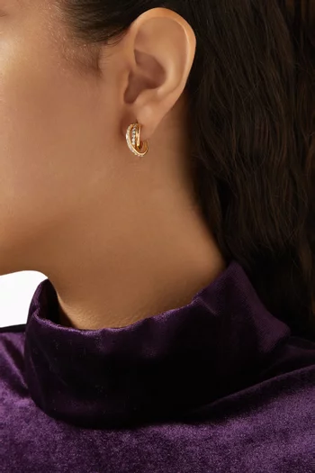 Embellished Hoop Earrings in in 24kt Gold-plated Sterling Silver
