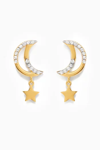 True Friends Stud Earrings in 24kt Gold-plated Sterling Silver