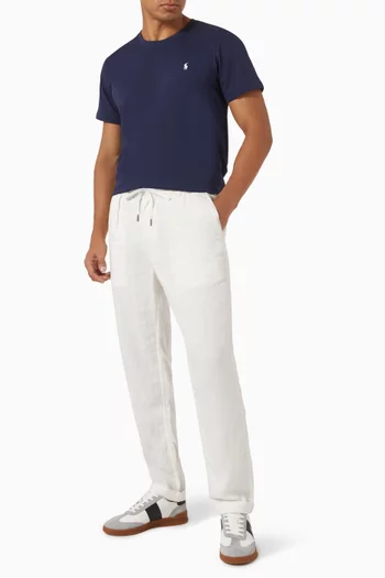 تي شيرت للنوم بشعار لاعب البولو على الحصان قطن