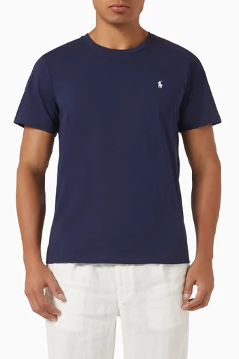 تي شيرت للنوم بشعار لاعب البولو على الحصان قطن