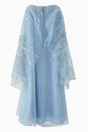 Feather Cape Dress