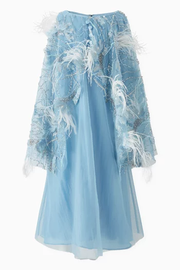 Feather Cape Dress