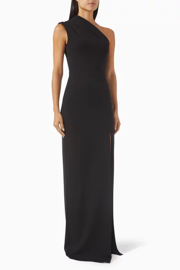 Saanvi Elbise One-shoulder Gown in Crepe