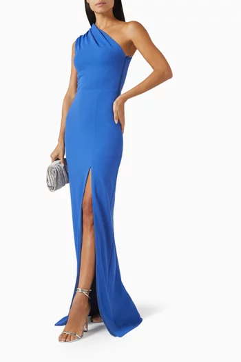 Saanvi Elbise One-shoulder Gown in Crepe