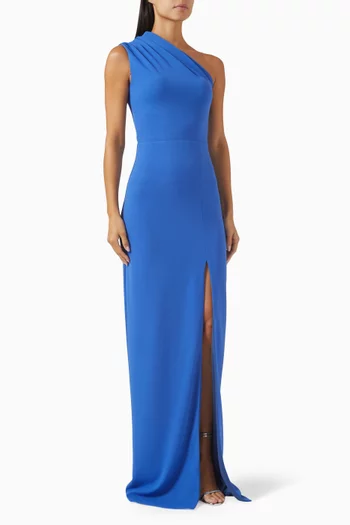 Saanvi Elbise One-shoulder Gown in Crepe