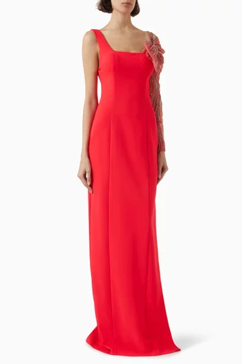 Anjela Embellished Gown in Crepe