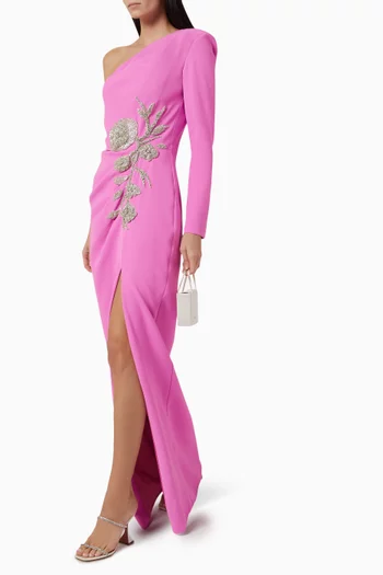 Rably Beaded Gown in Crepe