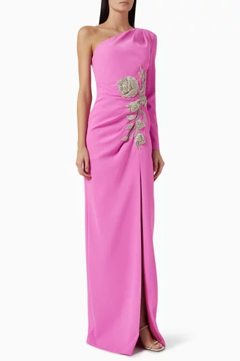 Rably Beaded Gown in Crepe