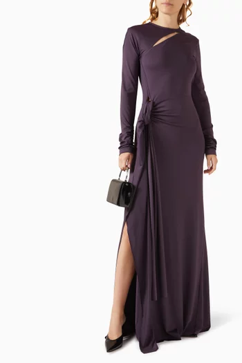Tie-front Gown in Jersey