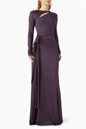 Tie-front Gown in Jersey