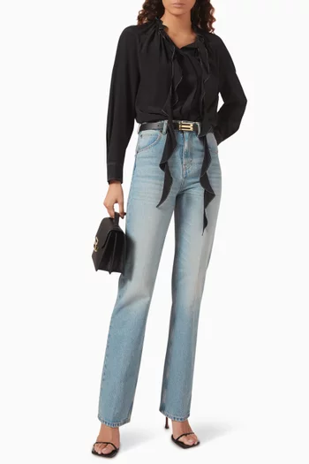 Ruffle Blouse in Silk