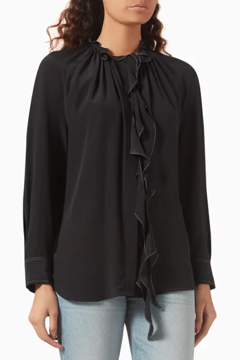 Ruffle Blouse in Silk