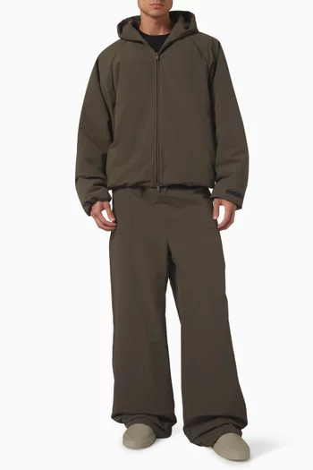 Hooded Bomber Jacket in Military Nylon