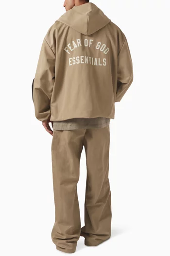 Hooded Coaches Jacket in Textured Nylon