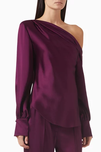 Alice One-shoulder Top in Satin