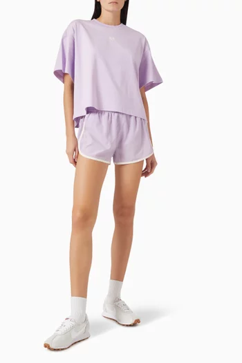 تي شيرت سوبر فاين بشعار الماركة قطن بلون باهت