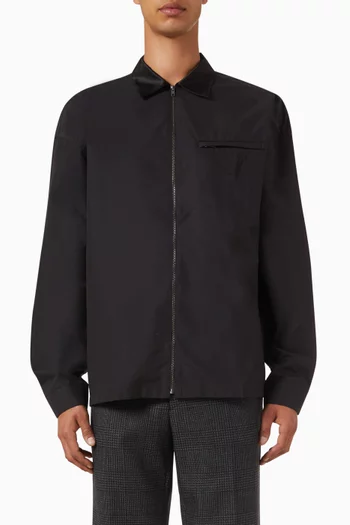 Zip Shirt in Technical Cotton
