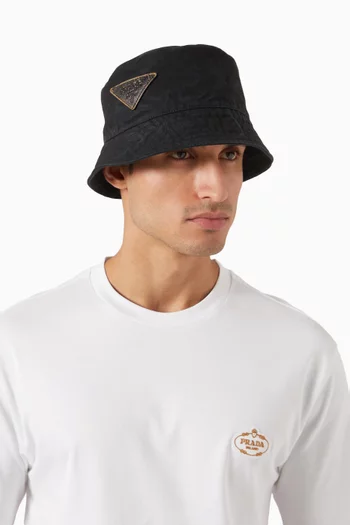 Distressed Bucket Hat in Cotton