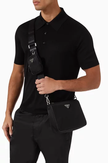 Crossbody Bag in Re-Nylon & Leather