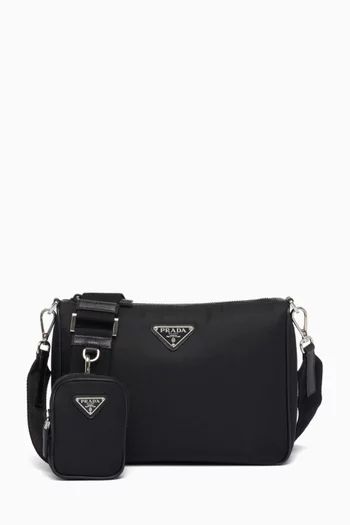 Crossbody Bag in Re-Nylon & Leather