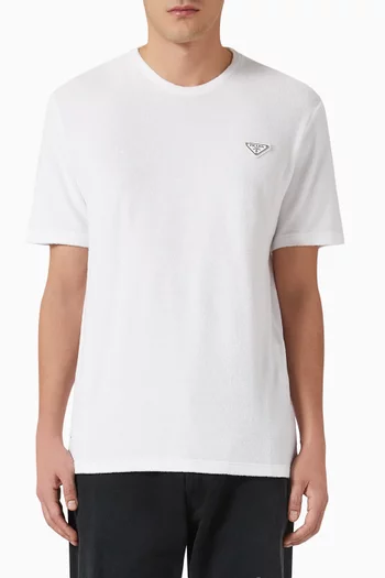 Triangle Logo T-shirt in Cotton Terry
