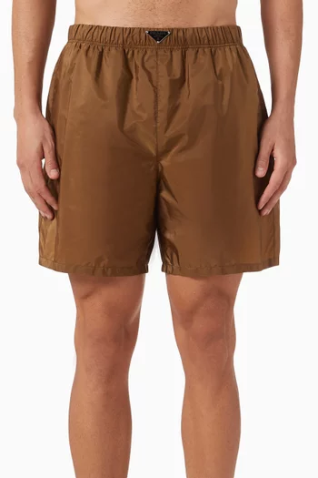 Triangle Logo Swim Shorts in Re-Nylon