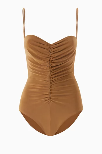 Shirred Front Mio One-piece Swimsuit in Lycra