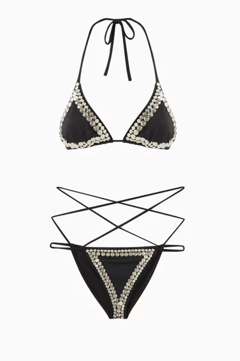 Stud-embellished Bikini Set