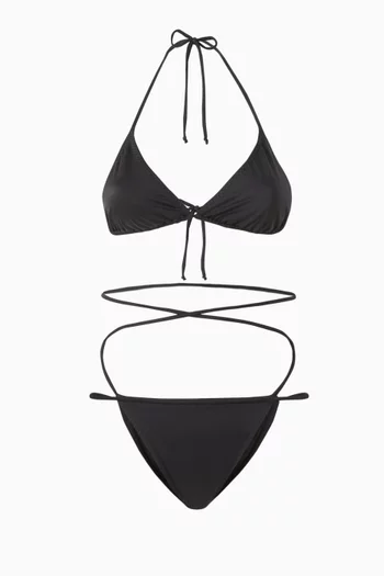 Criss-cross Bikini Set in Nylon Lycra
