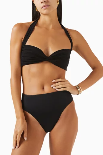 Underwire High-rise Bikini Briefs in Nylon Lycra