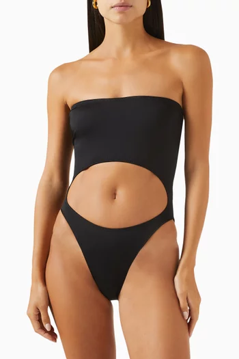 Cut-out Bishop One-piece Swimsuit in Lycra