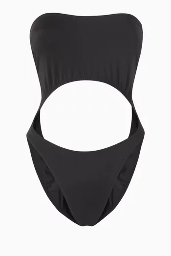 Cut-out Bishop One-piece Swimsuit in Lycra