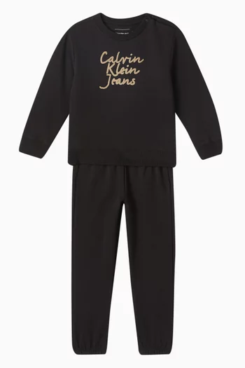 Handwritten Logo Sweatshirt & Sweatpants Set