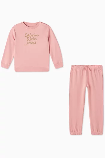 Handwritten Logo Sweatshirt & Sweatpants Set