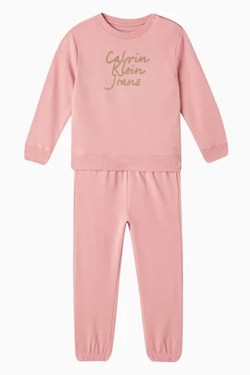 Handwritten Logo Sweatshirt & Sweatpants Set