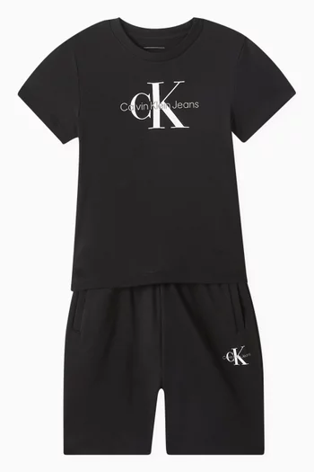 شورت قطن تيري عضوي بشعار الماركة