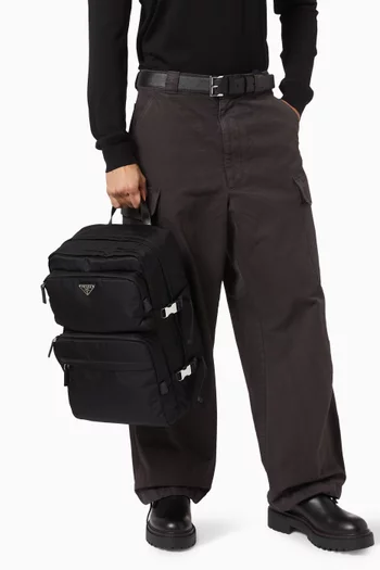 Backpack in Re-Nylon & Saffiano Leather
