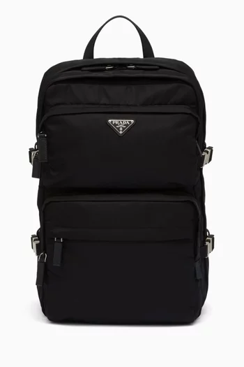Backpack in Re-Nylon & Saffiano Leather