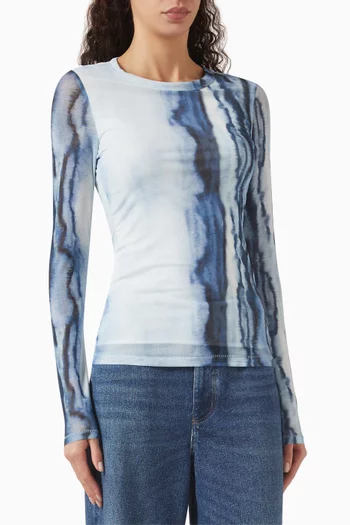 Yana Crewneck T-shirt in Mesh