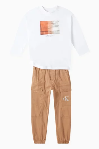 Woven Cargo Pants in Cotton