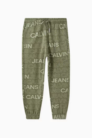 Allover Logo Sweatpants in Cotton