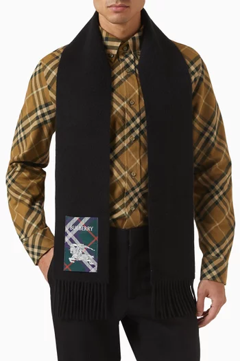 Equestrian Knight-patch Scarf in Cashmere
