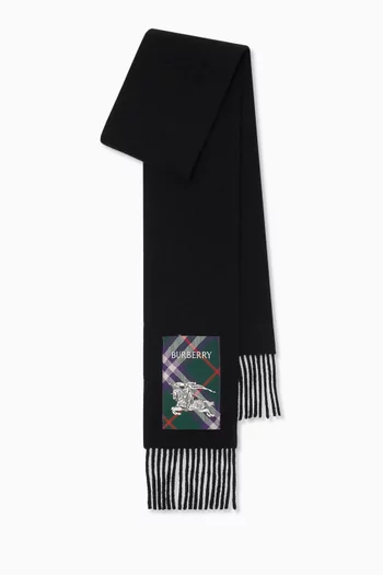 Equestrian Knight-patch Scarf in Cashmere